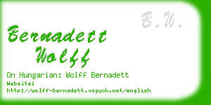bernadett wolff business card